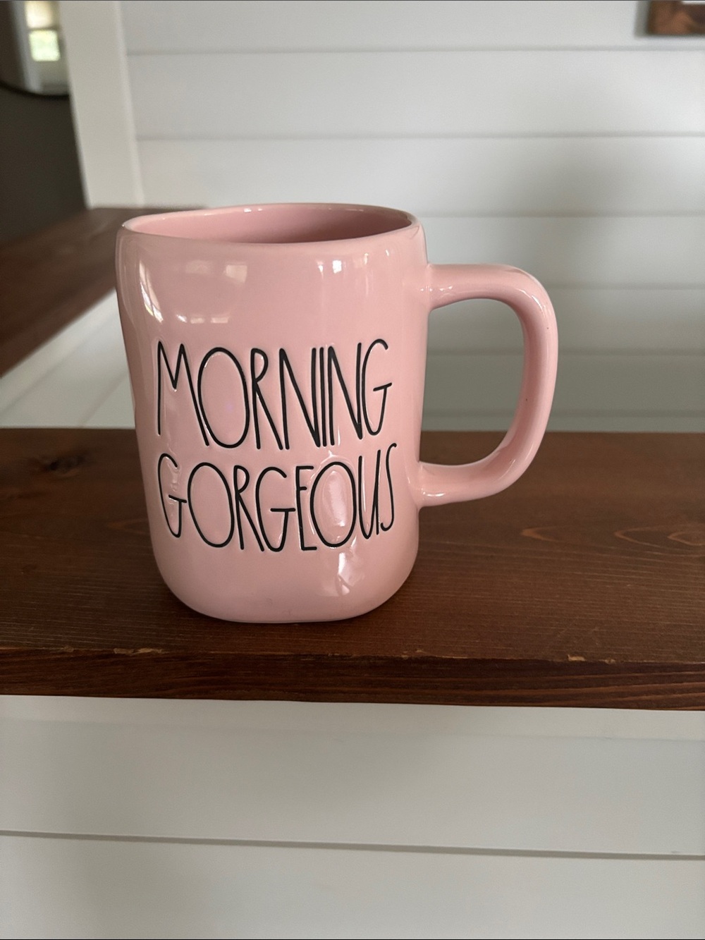 Rae Dunn Pink "Morning Gorgeous" Ceramic Mug